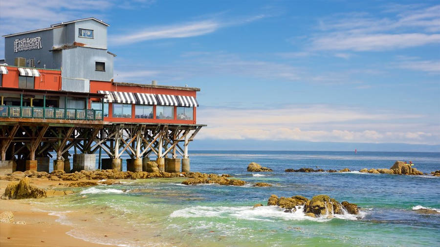 Waves On Cannery Row Dock Wallpaper