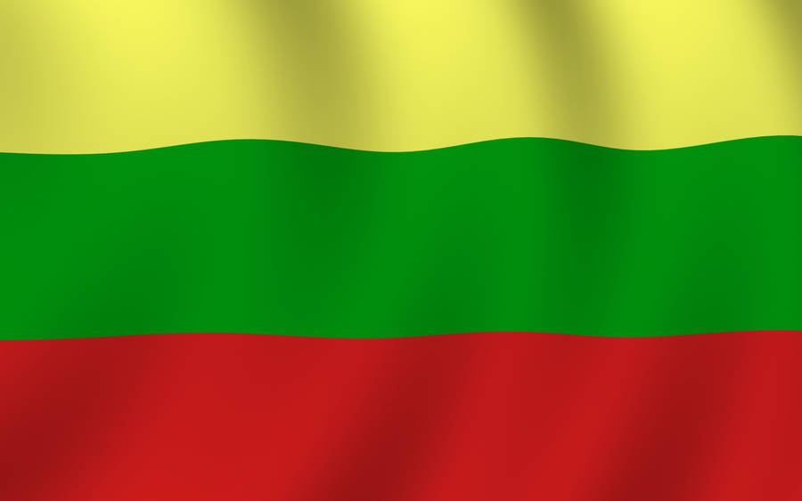 Wavy Flag Of Lithuania Wallpaper