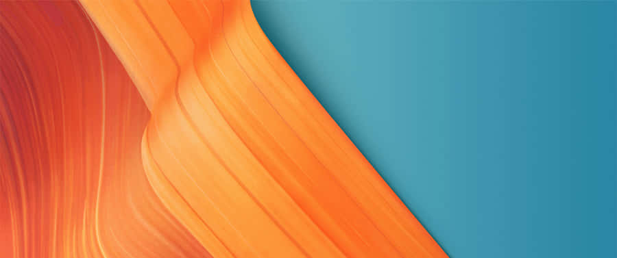 Wavy Orange And Teal Wallpaper