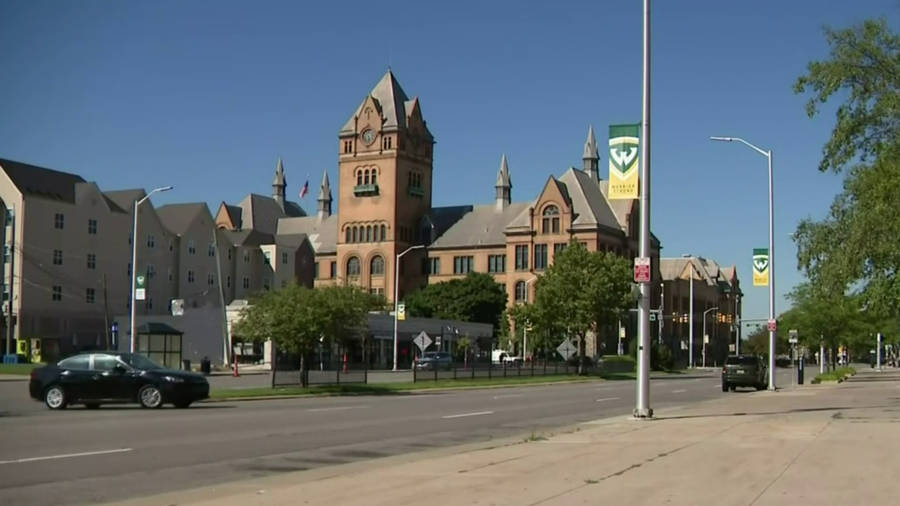 Wayne State University Old Main Building Photo Wallpaper