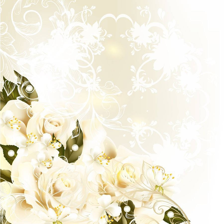 Wedding Album White Flowers Wallpaper