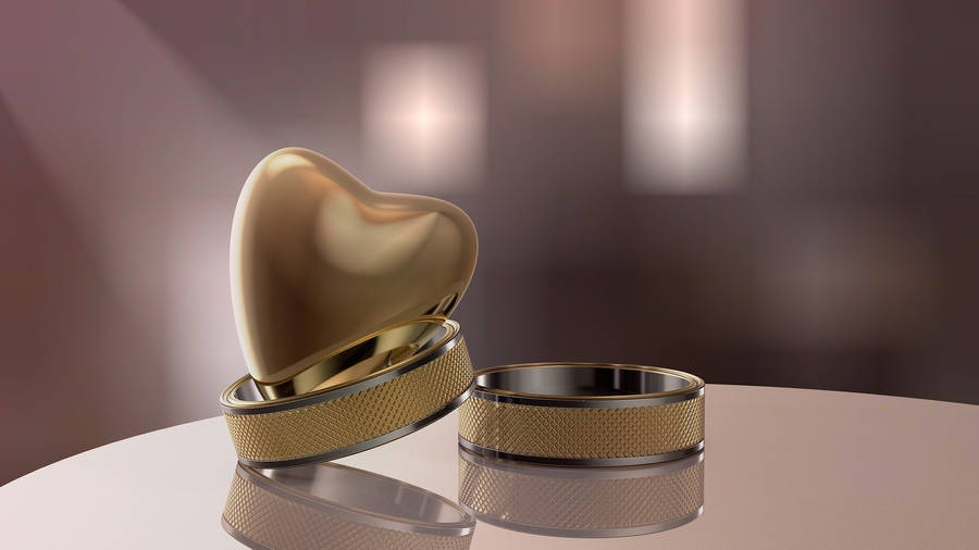 Wedding Rings With Heart Wallpaper