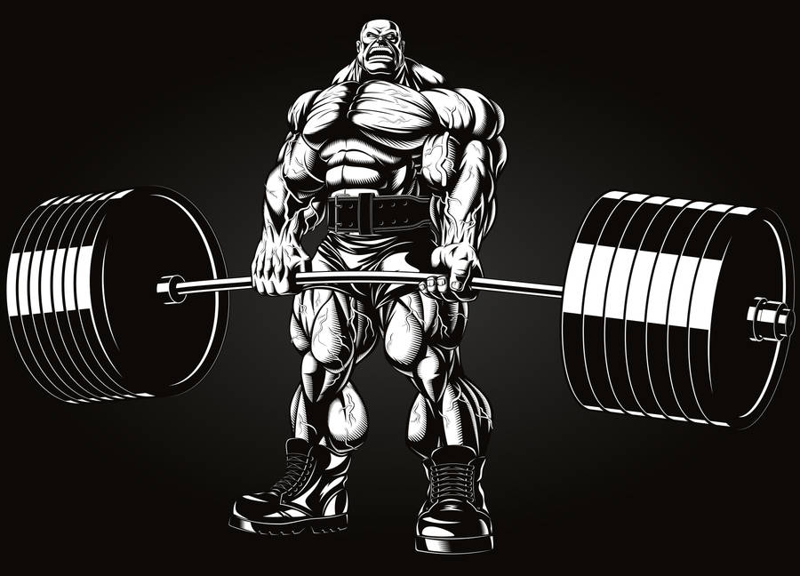 Weightlifter With A Barbell Art Wallpaper