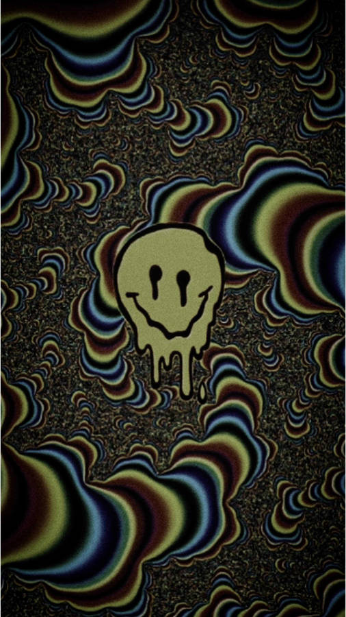 Weirdcore Smiley With Inverted Color Wallpaper