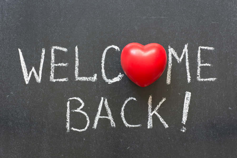 Welcome Back Heart Chalkboard Wallpaper