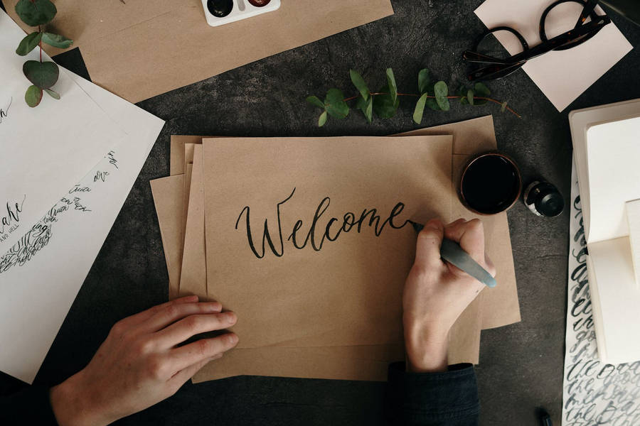 Welcome On Brown Paper Wallpaper