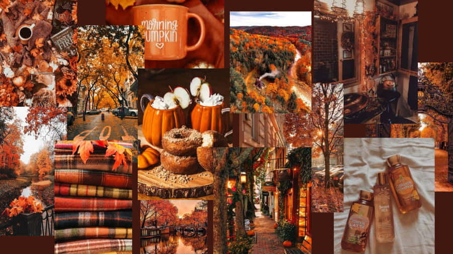 Welcome The Season Of Change With This Beautiful Fall Aesthetic Desktop Wallpaper Perfect For Your Home Or Office. Wallpaper