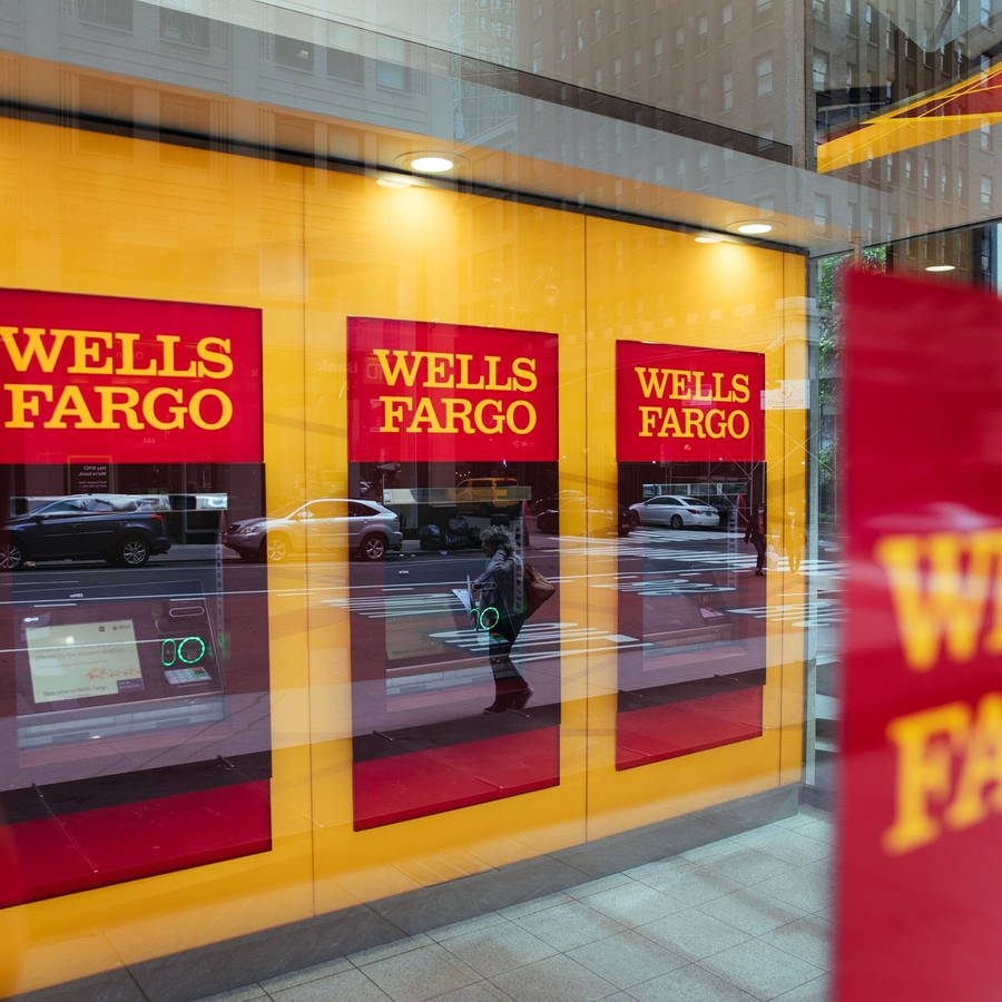 Wells Fargo Logos On Street Wallpaper