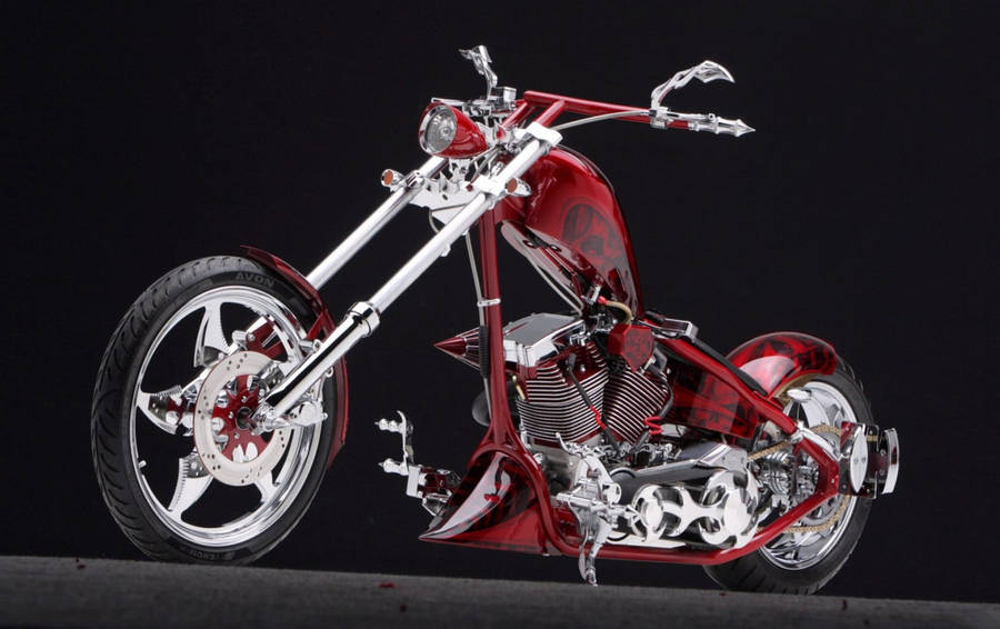 West Coast Choppers Red Motorbike Wallpaper