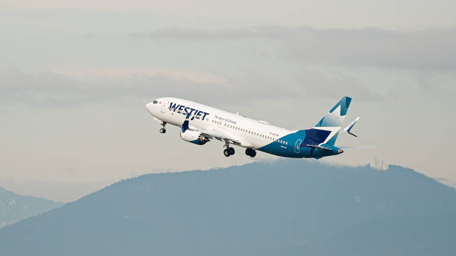 Westjet Airline Airplane Flying Wallpaper