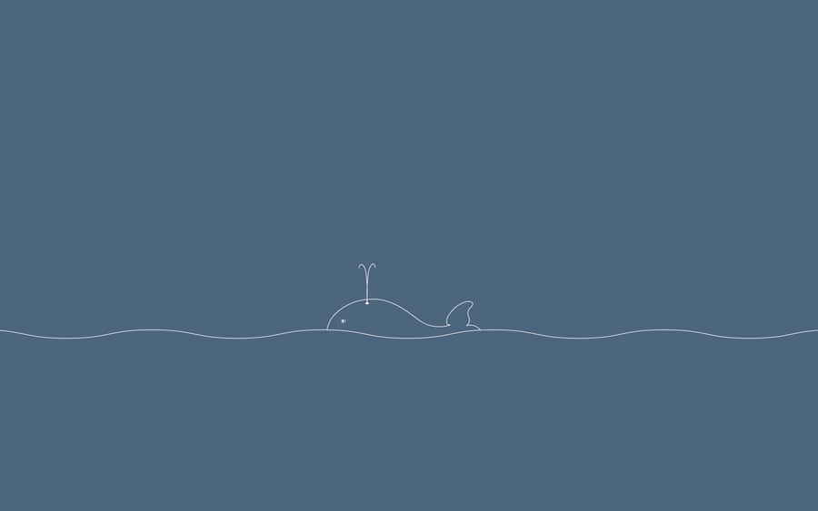 Whale Line Art Minimal Background Wallpaper