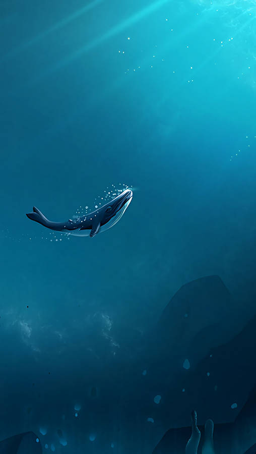 Whale Under The Ocean Wallpaper
