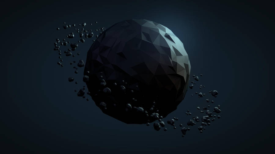 Whimsical Dark Planet In Black Wallpaper