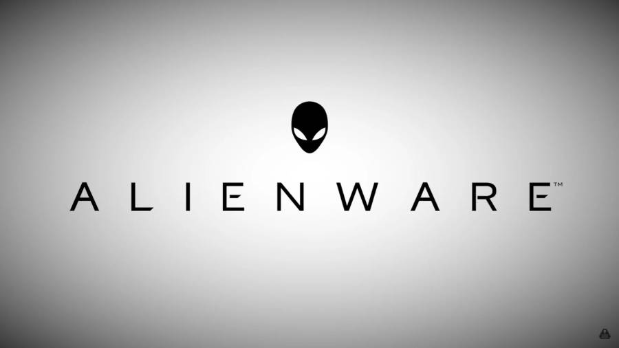 White Alienware Wordmark Poster Wallpaper