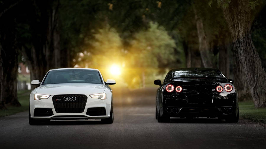 White And Black Nissan Gtr Cars Wallpaper