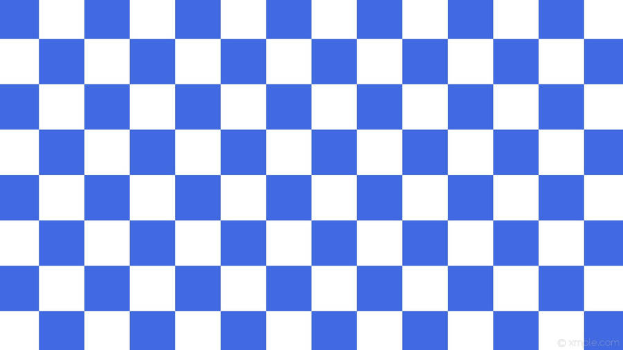 White And Cobalt Blue Checkered Wallpaper