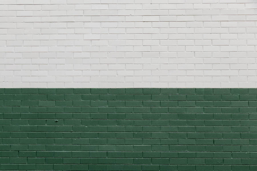 White And Green Brick Wall Wallpaper