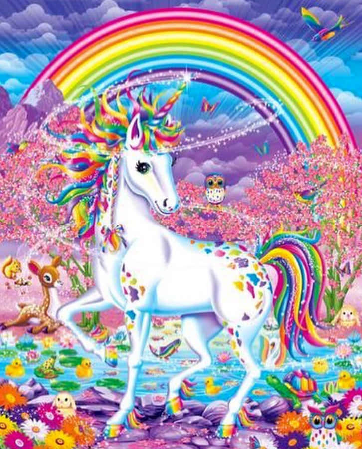 White And Pink Lisa Frank Unicorn Wallpaper