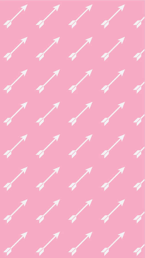 White Arrows Pattern In Pink Aesthetic Iphone Wallpaper