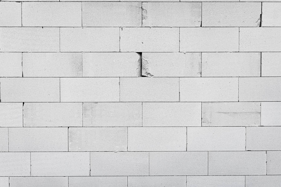 White Bricks Plain Grey Wallpaper
