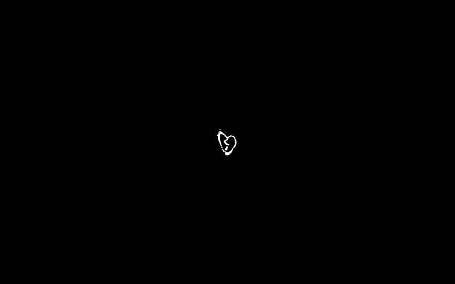 White Broken Heart Black Wallpaper