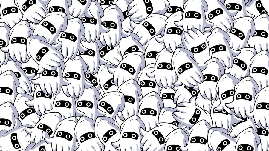 White Calamari Mascots In A Cluster Wallpaper