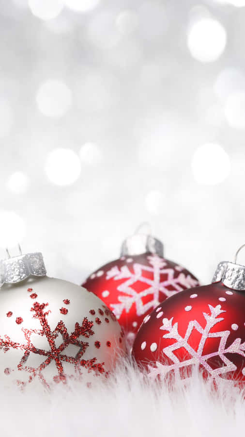 White Christmas Balls Iphone Wallpaper
