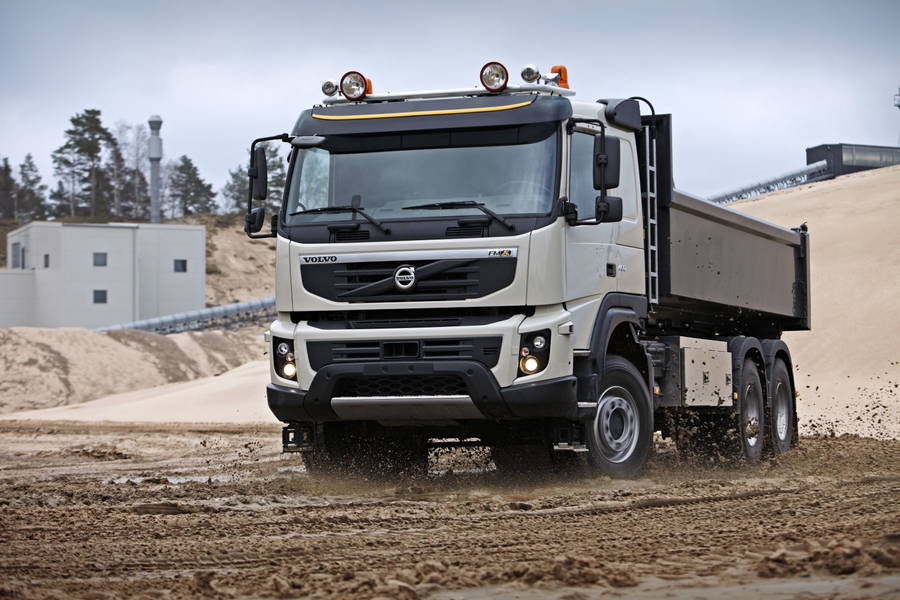 White Cool Truck Volvo Dump Truck Wallpaper