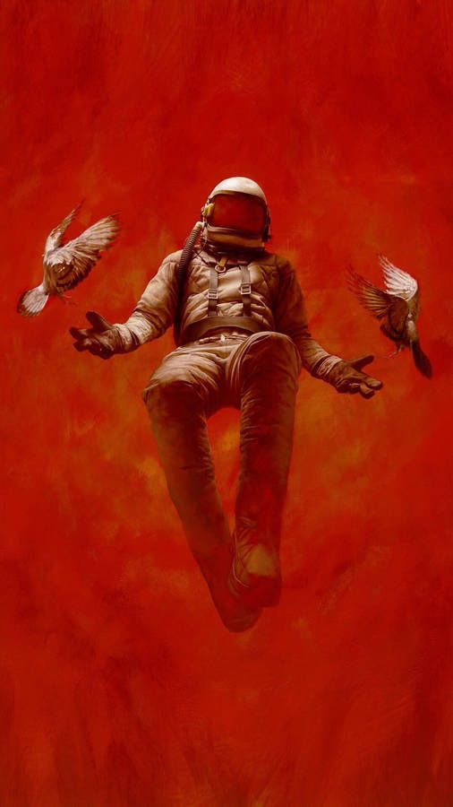 White Doves And Astronaut Wallpaper