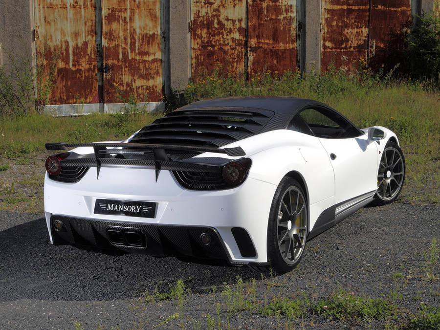 White Ferrari Mansory Wallpaper