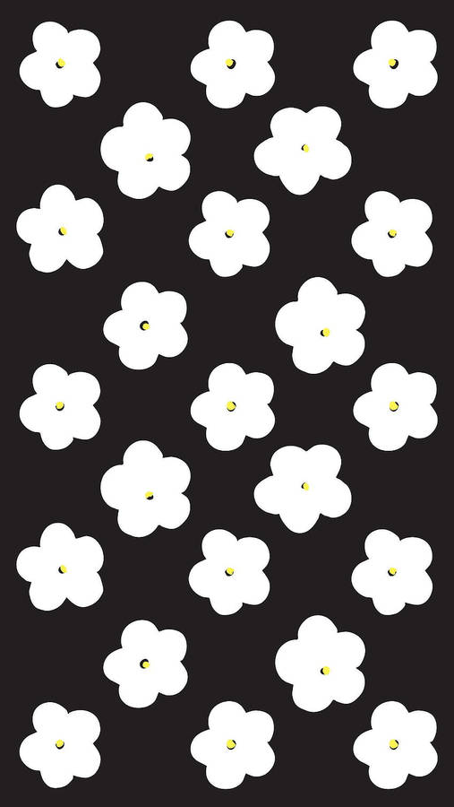 White Flower Iphone Graphic Art Wallpaper