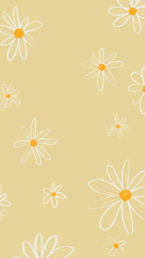 White Flower Patterns Boho Iphone Wallpaper