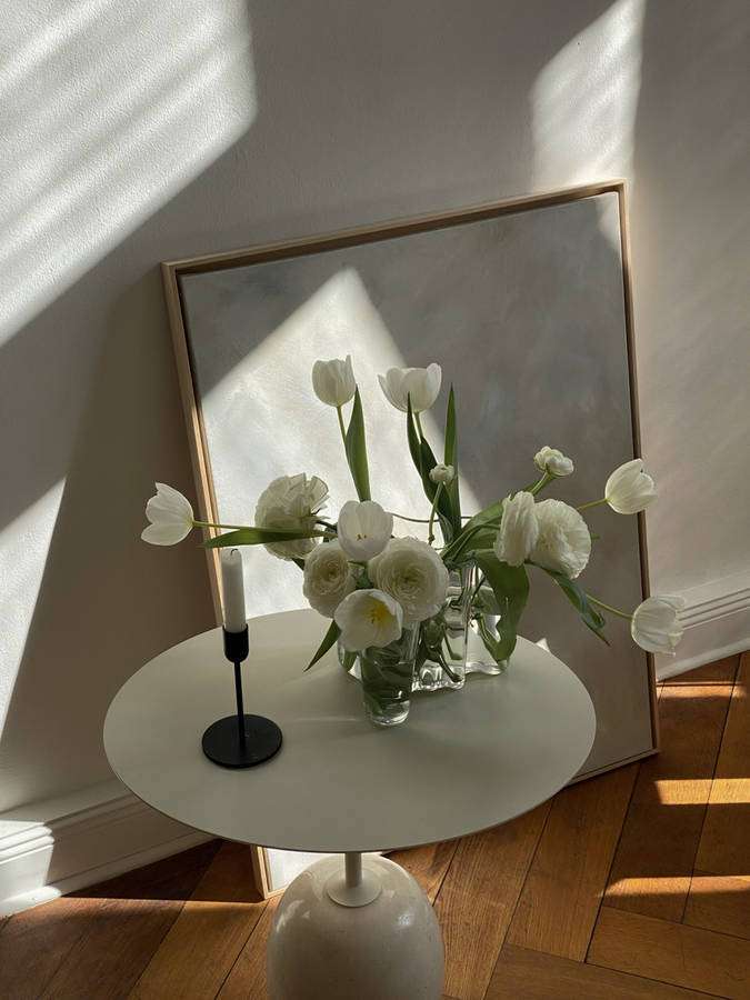 White Flowers Aesthetic Spring Iphone Wallpaper