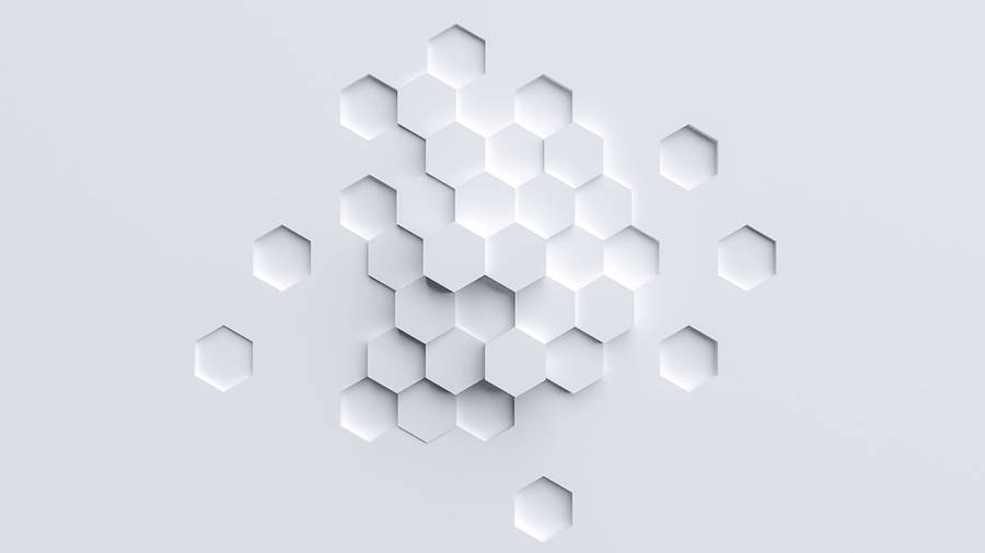 White Hexagon Backgrounds Wallpaper