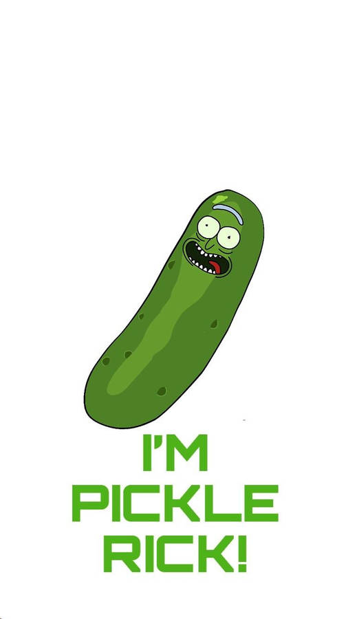 White I'm Pickle Rick Wallpaper