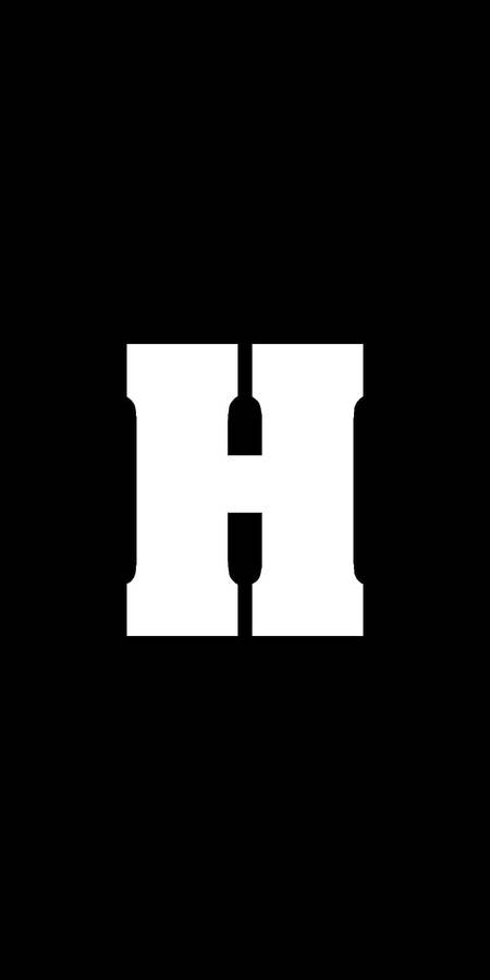 White Letter H Name Black Wallpaper