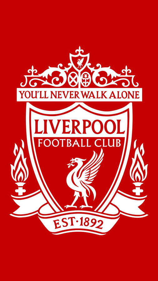White Liverpool Logo In Red Wallpaper