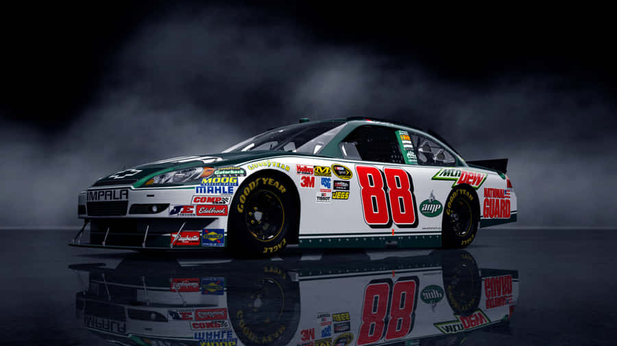 White Nascar Race Car Wallpaper