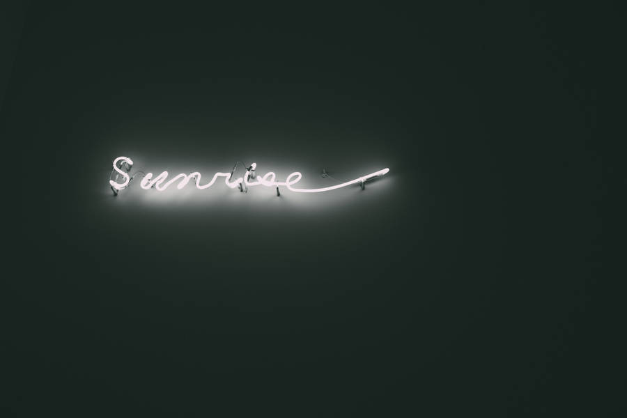 White Neon Aesthetic Sunrise Wallpaper