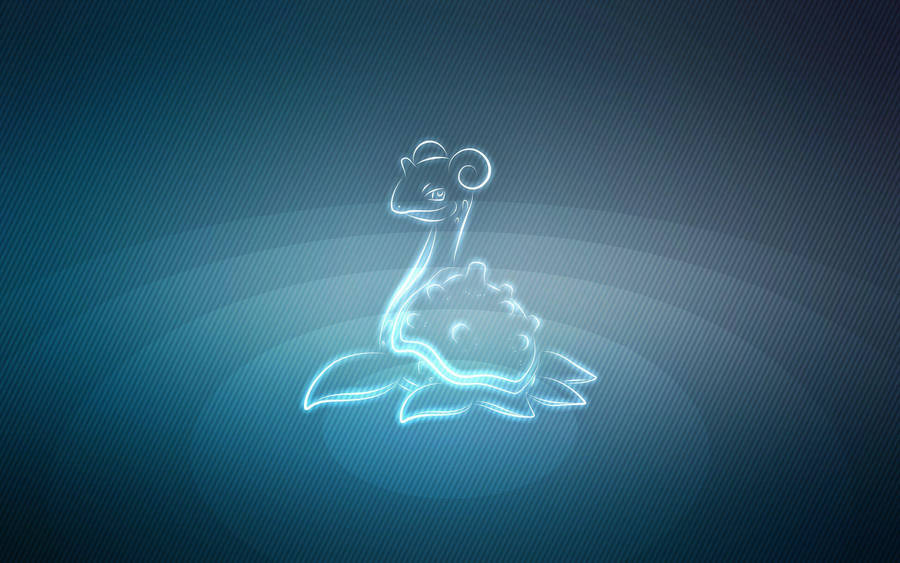 White Outline Lapras Wallpaper