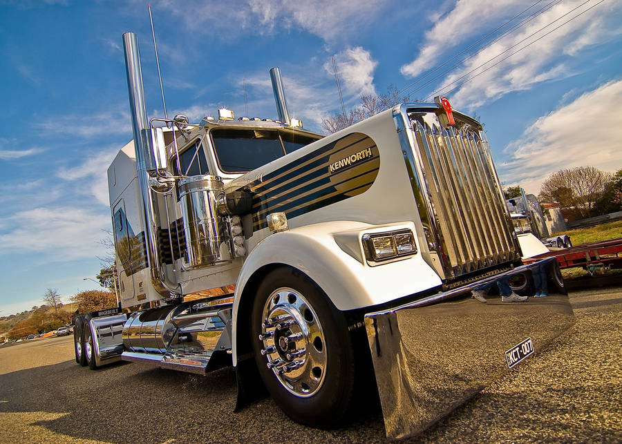 White-painted Kenworth Truck Wallpaper