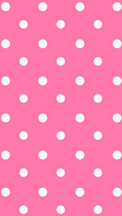 White Polka Dots On Pink Wallpaper