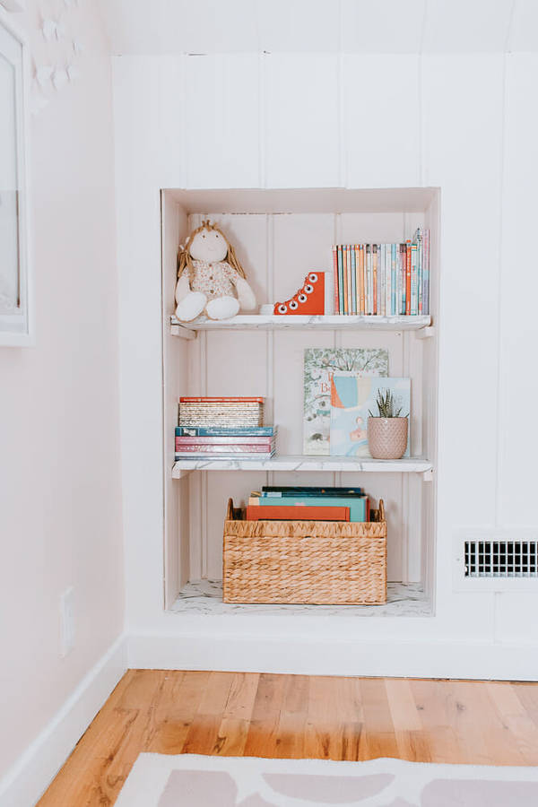 White Room Bookshelf Wallpaper