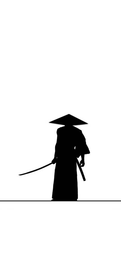 White Samurai Silhouette Iphone Wallpaper