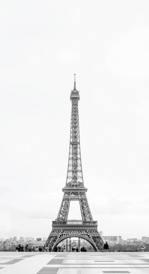 White Sky With Eiffel Tower Iphone Wallpaper