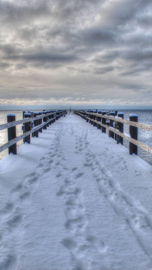 White Snow Bridge Iphone Wallpaper