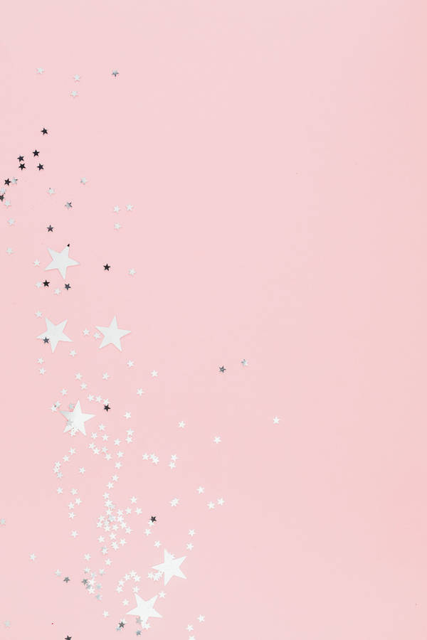 White Star In Pastel Pink Aesthetic Wallpaper