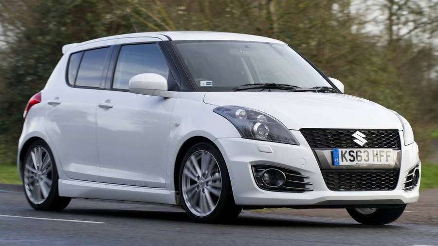 White Suzuki Swift Wallpaper