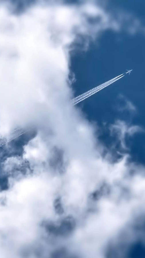 White Trails Of Airplane Android Wallpaper