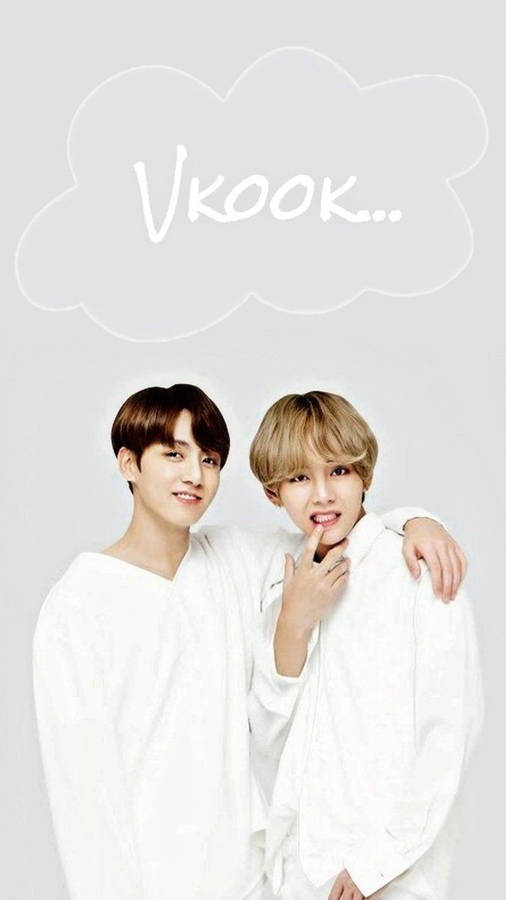 White Vkook Taekook Bts Wallpaper